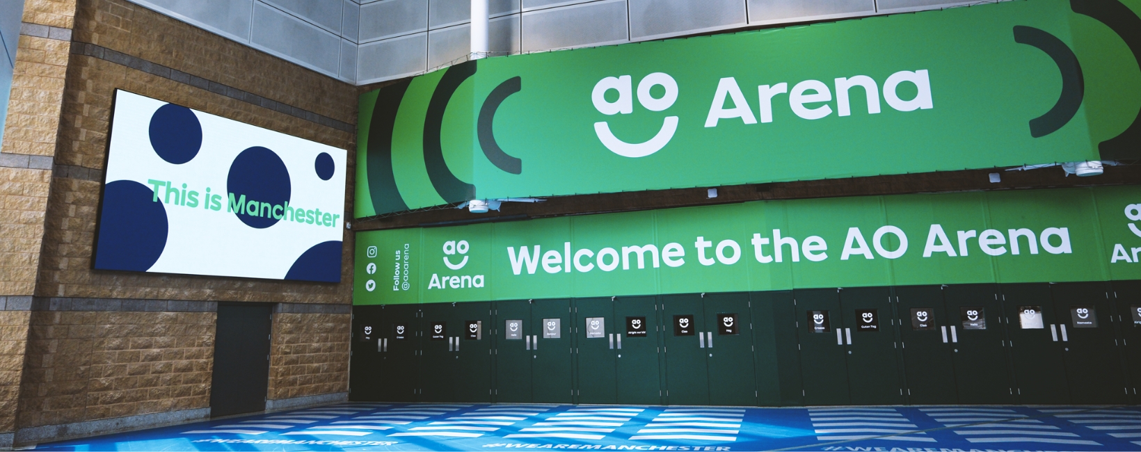 Large Format indoor LED Screen installed at AO Arena MAnchester