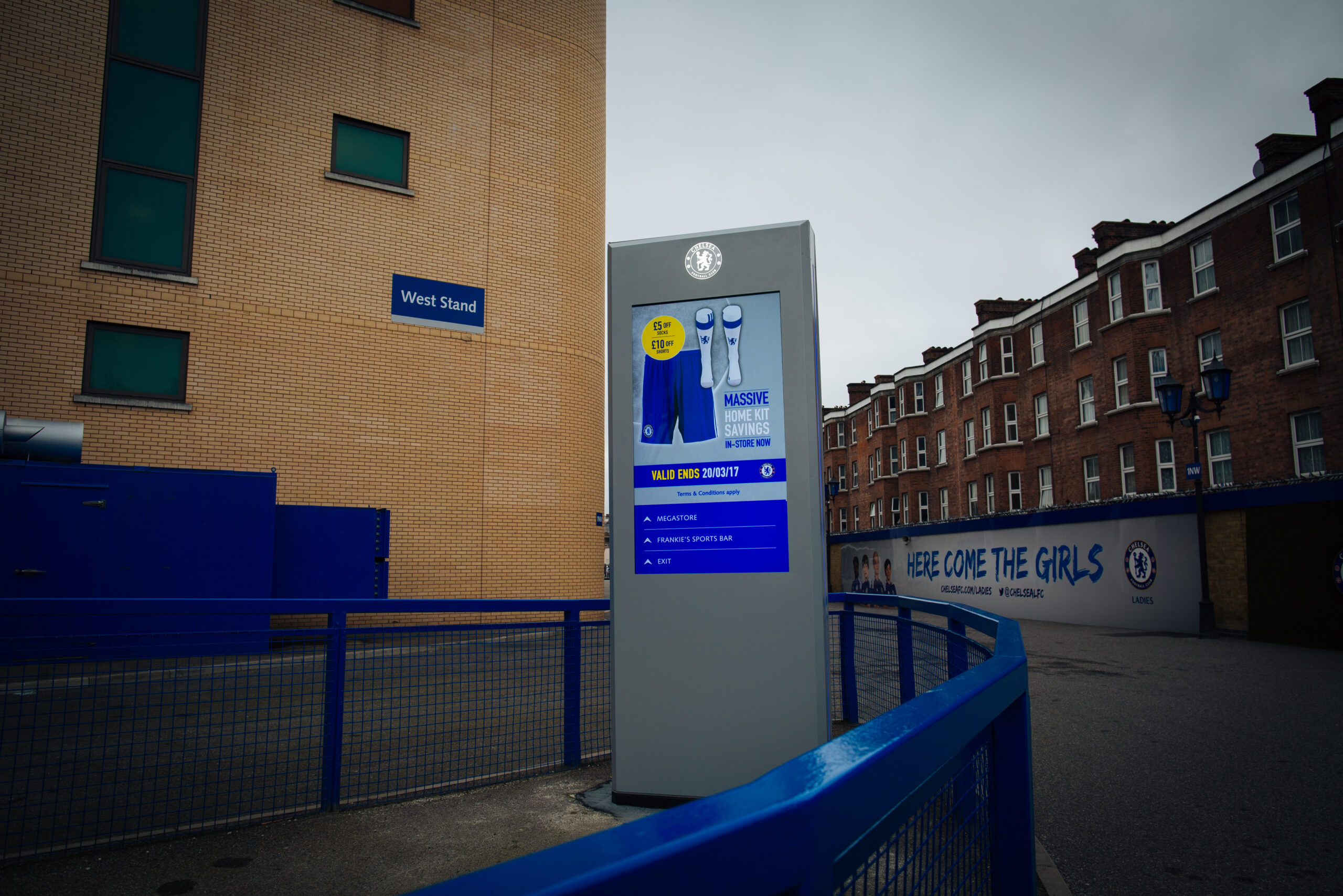 Digital Totem with LCD Screen at Chelsea FC