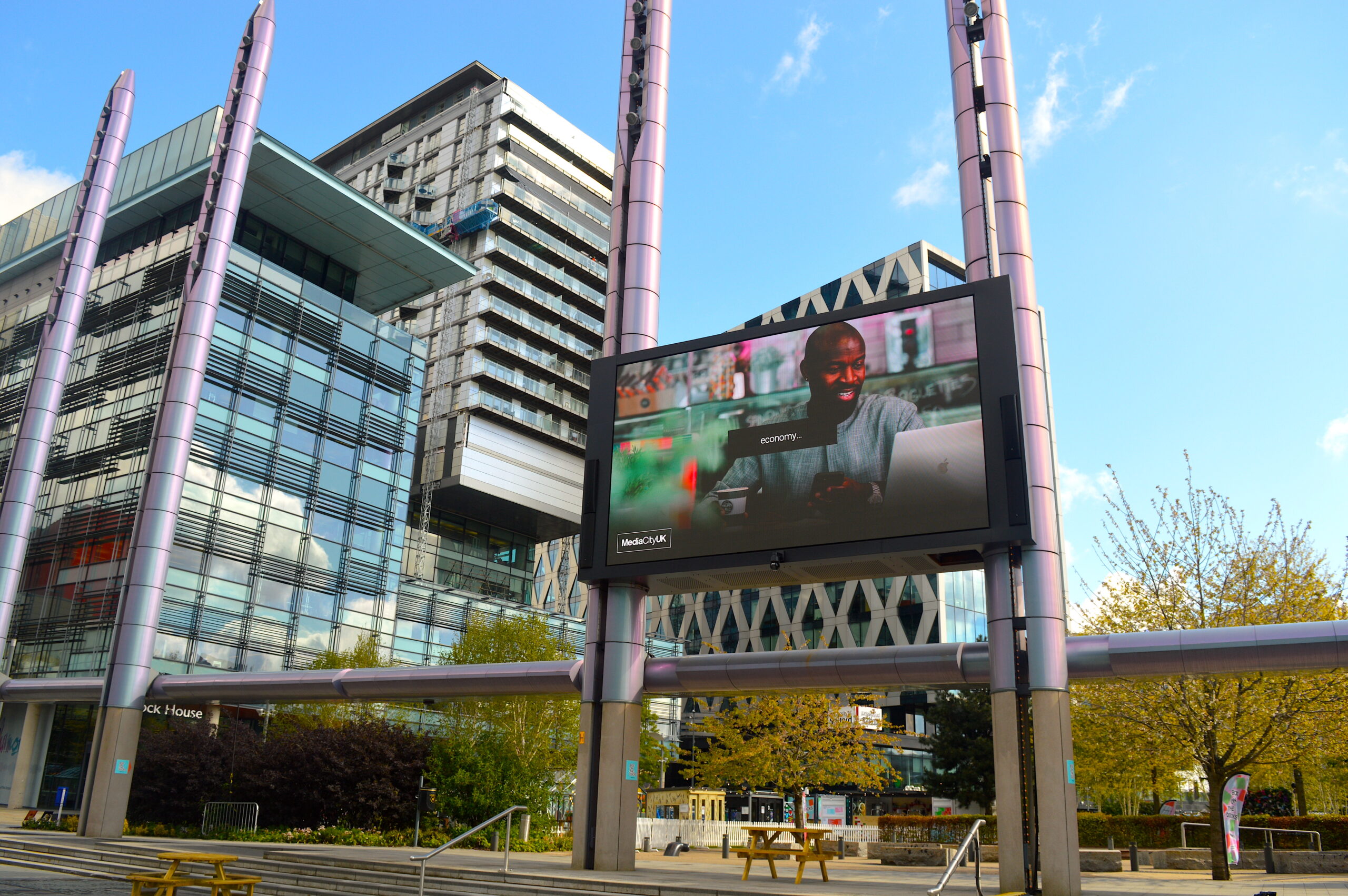 Double Sided LED display at Media City UK