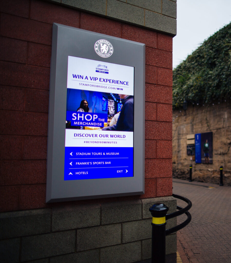 Outdoor digital screens from Merson Digital's work for Chelsea FC